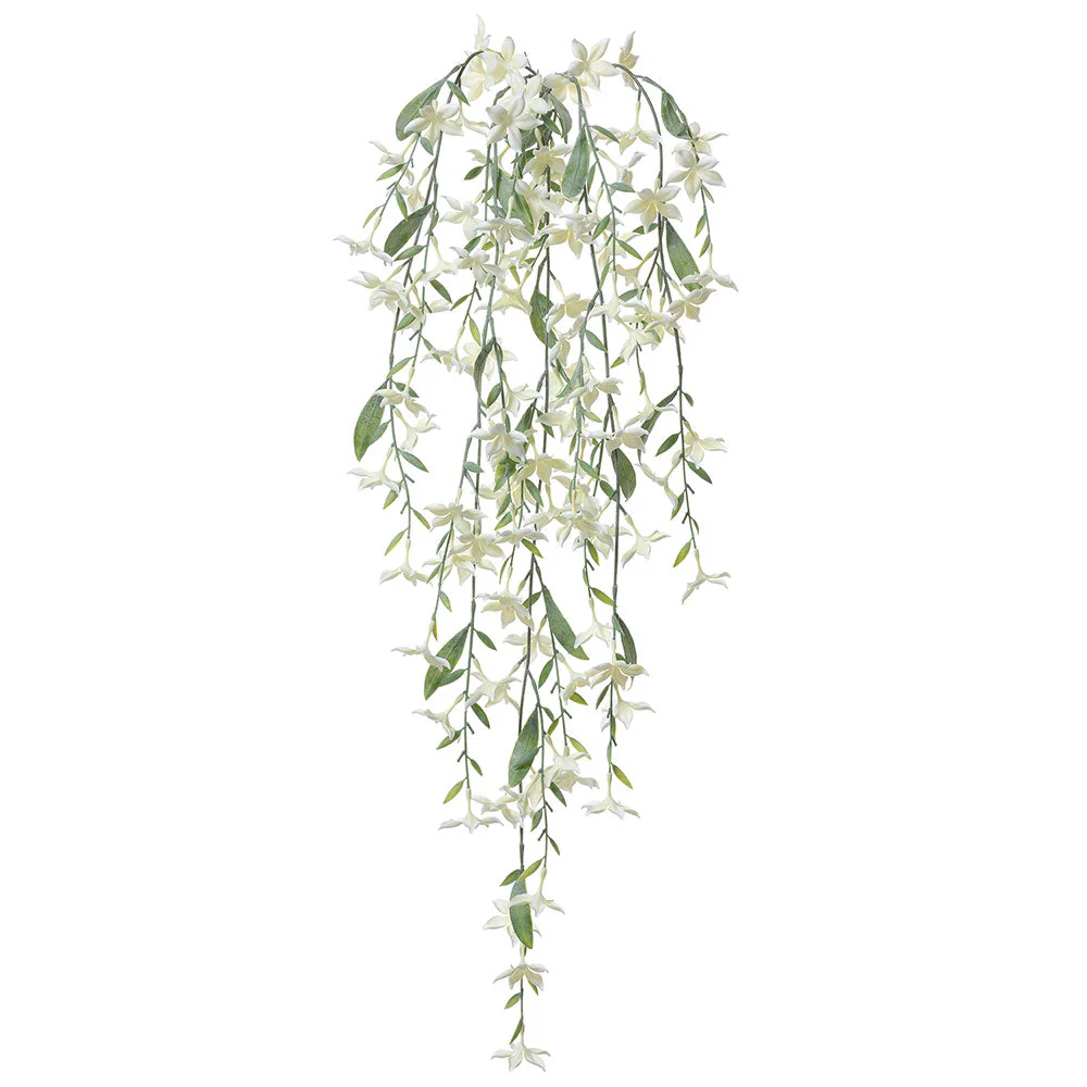 19" Hanging Silk Stephanotis Flower Bush -White (Pack of 12)