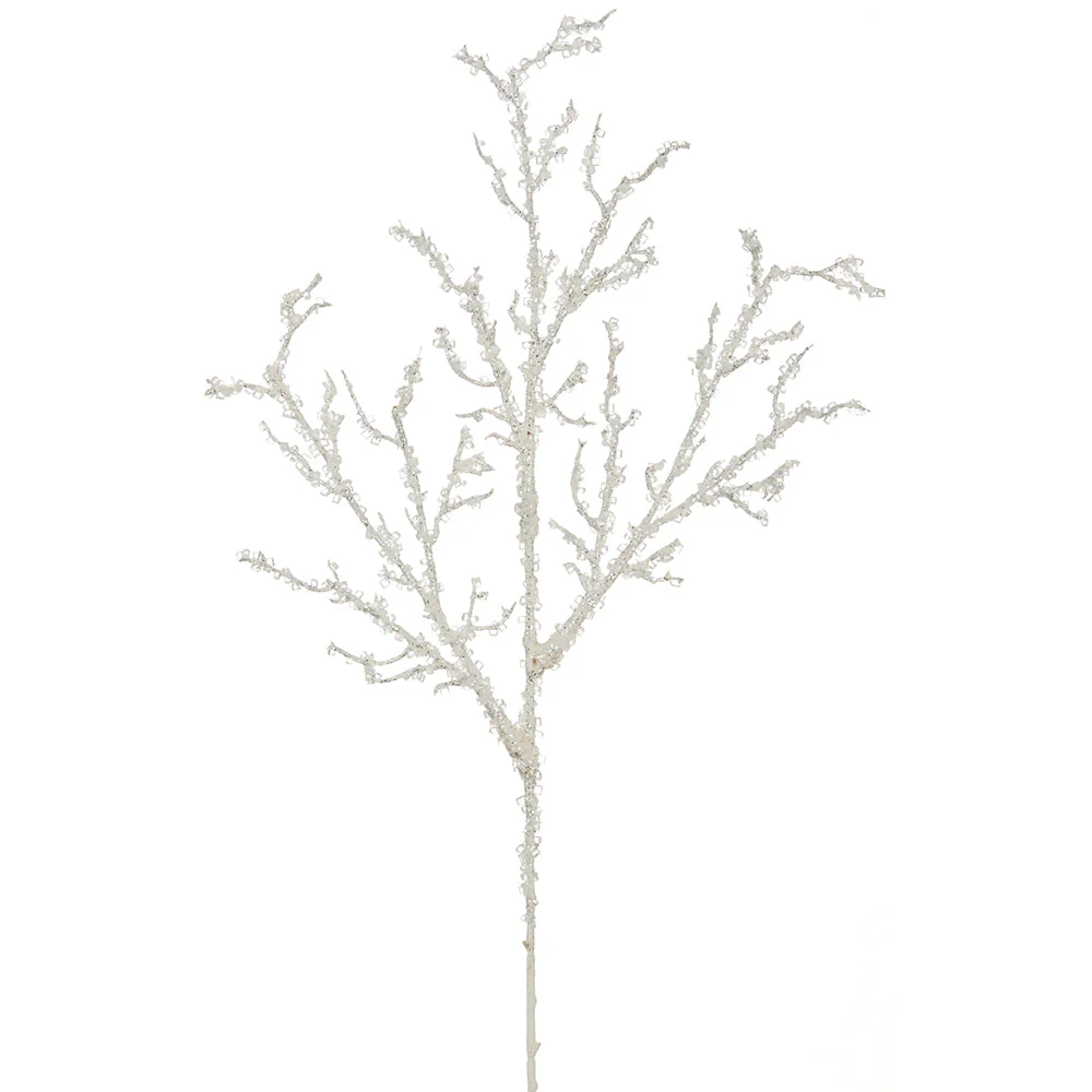 19" Iced Artificial Twig Stem -White (Pack of 36)