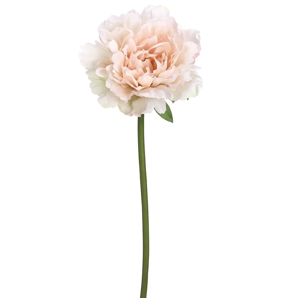 19" Peony Silk Flower Stem -Soft Pink (Pack of 12)