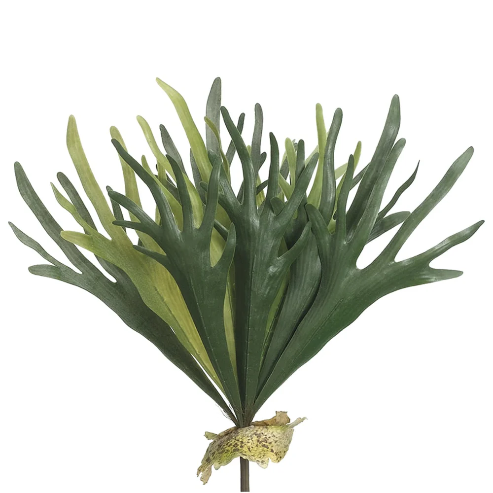 19" Plastic Staghorn Fern Artificial Plant -Frosted Green (Pack of 12)