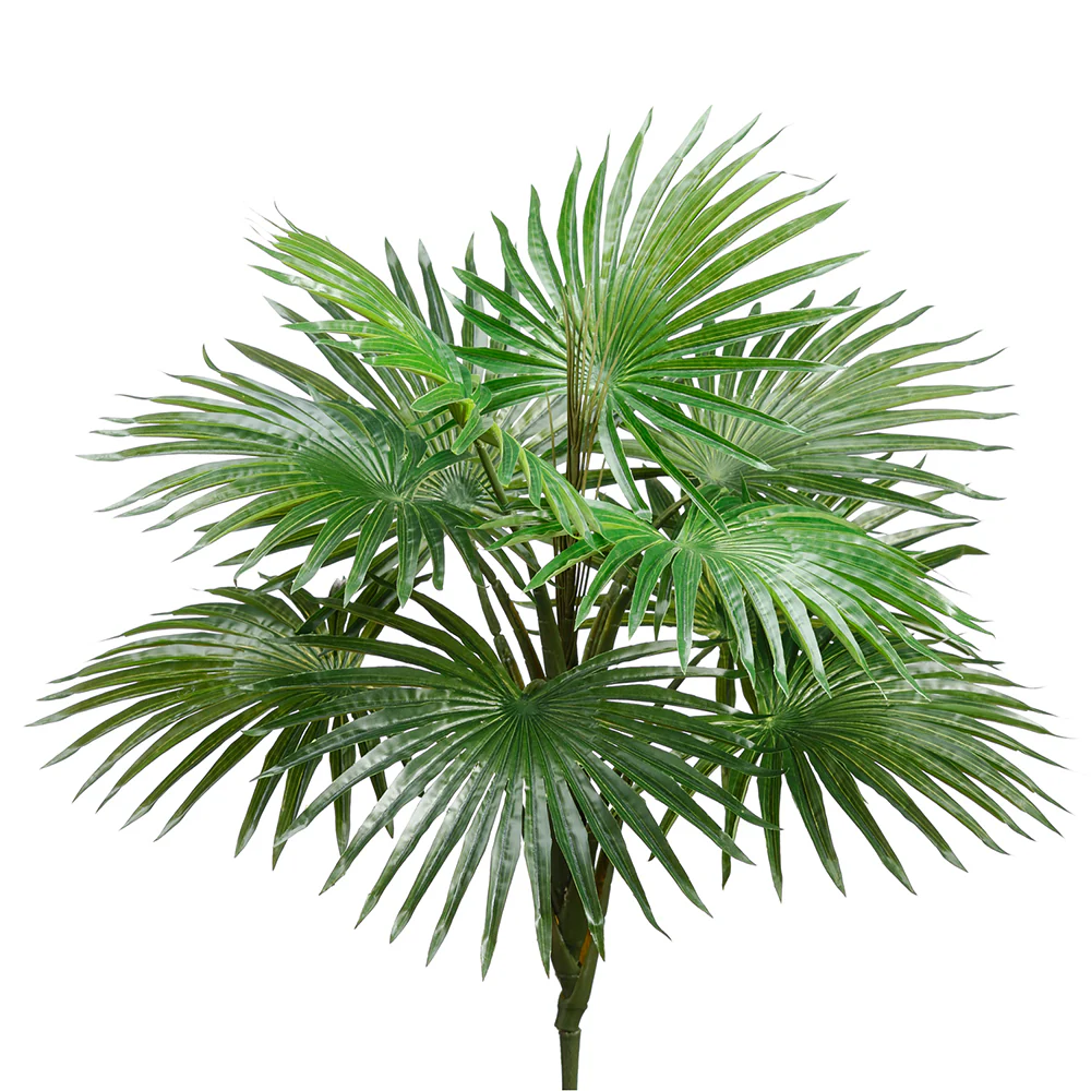 19" Real Touch Silk Fountain Palm Leaf Plant -Green (Pack of 12)