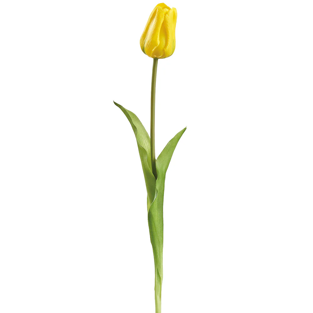 19" Real Touch Tulip Silk Flower Stem -Yellow (Pack of 12)