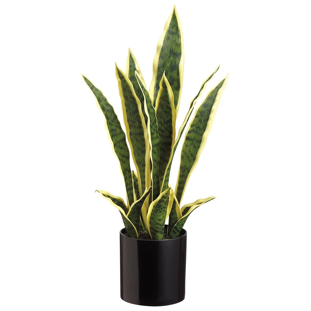 19" Sansevieria Snake Artificial Plant w/Pot -Variegated (Pack of 6)