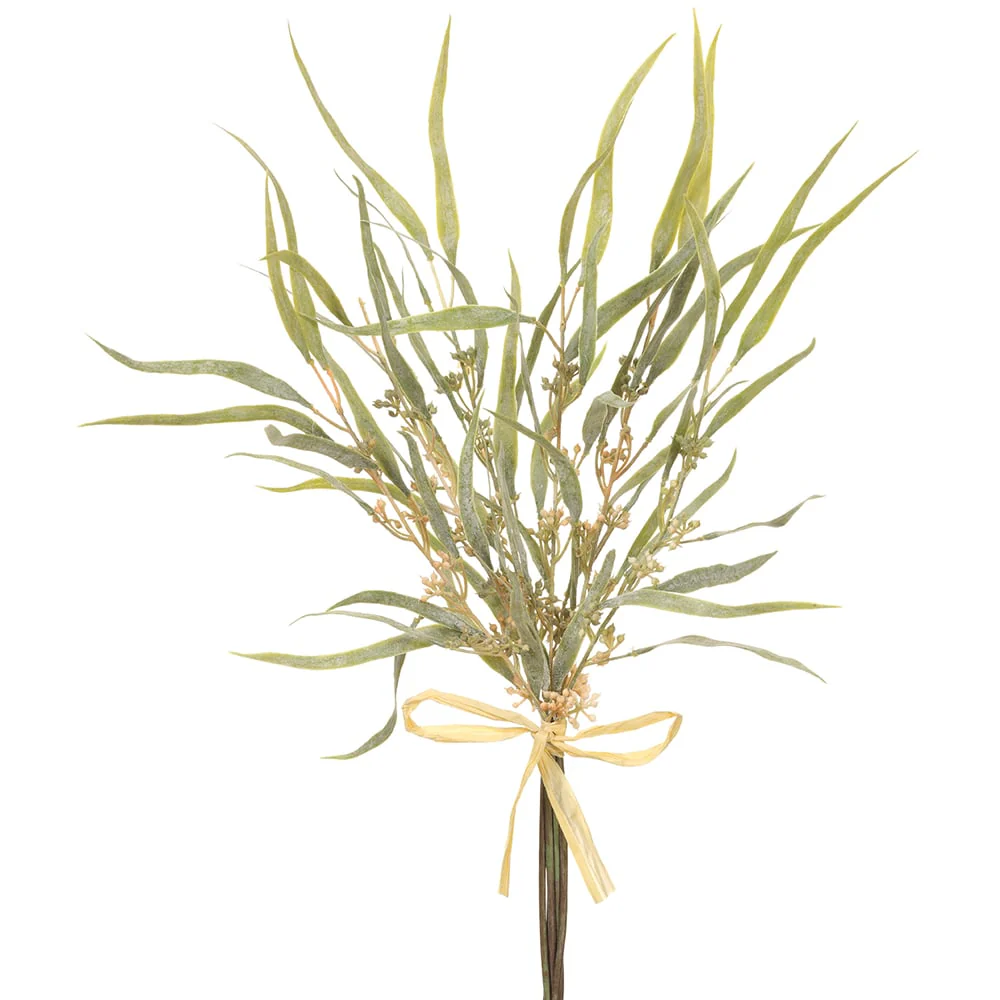 19" Silk Acacia Leaf Stem Bundle -Green (Pack of 12)
