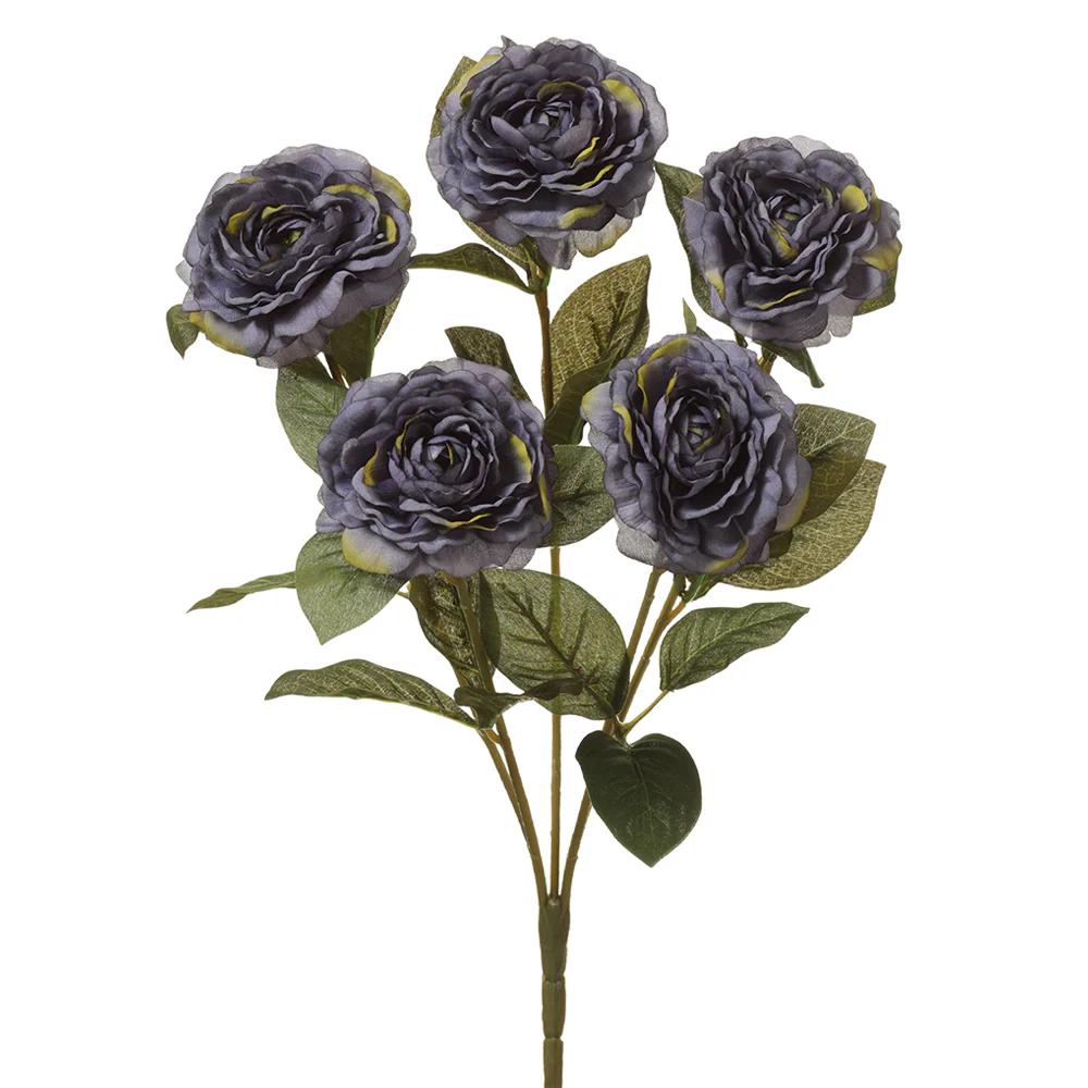 19" Silk Camellia Flower Bush -Blue (Pack of 12)