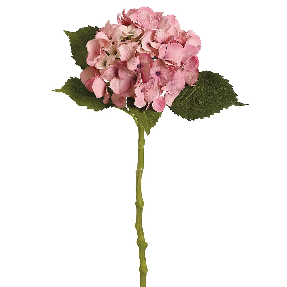 19" Silk Hydrangea Flower Spray -Antique Pink (Pack of 12)