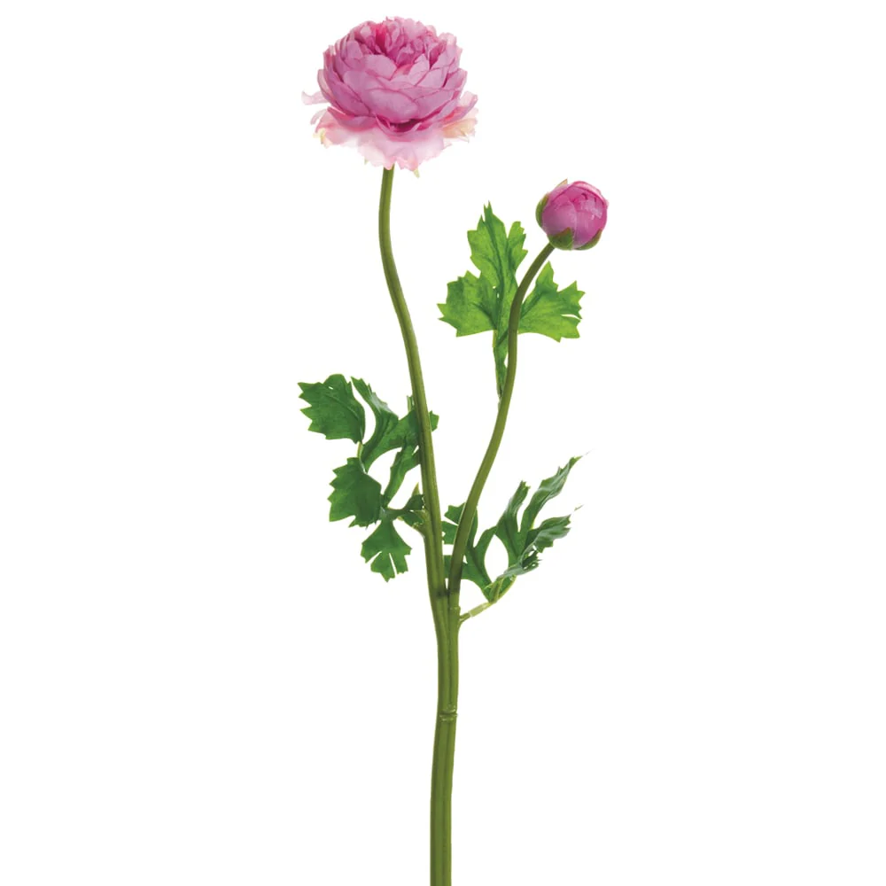 19" Silk Ranunculus Flower Spray -Pink (Pack of 12)