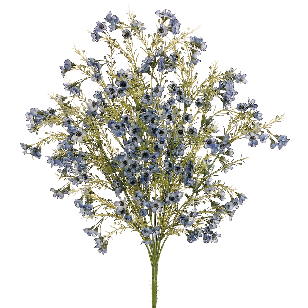 19" Silk Waxflower Flower Bush -Light Blue (Pack of 12)