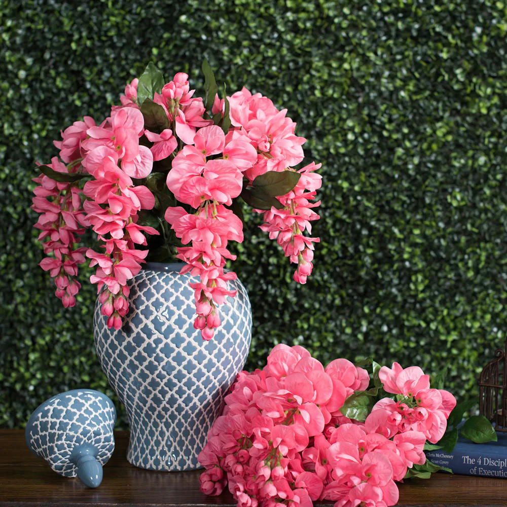 19" Silk Wisteria Flower Bush -Pink (Pack of 4) - Image 3