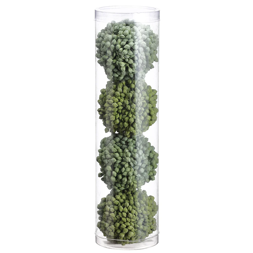 2.25" Set Of Artificial Sedum Ball-Shaped Topiary -2 Tone Green (Pack of 12)