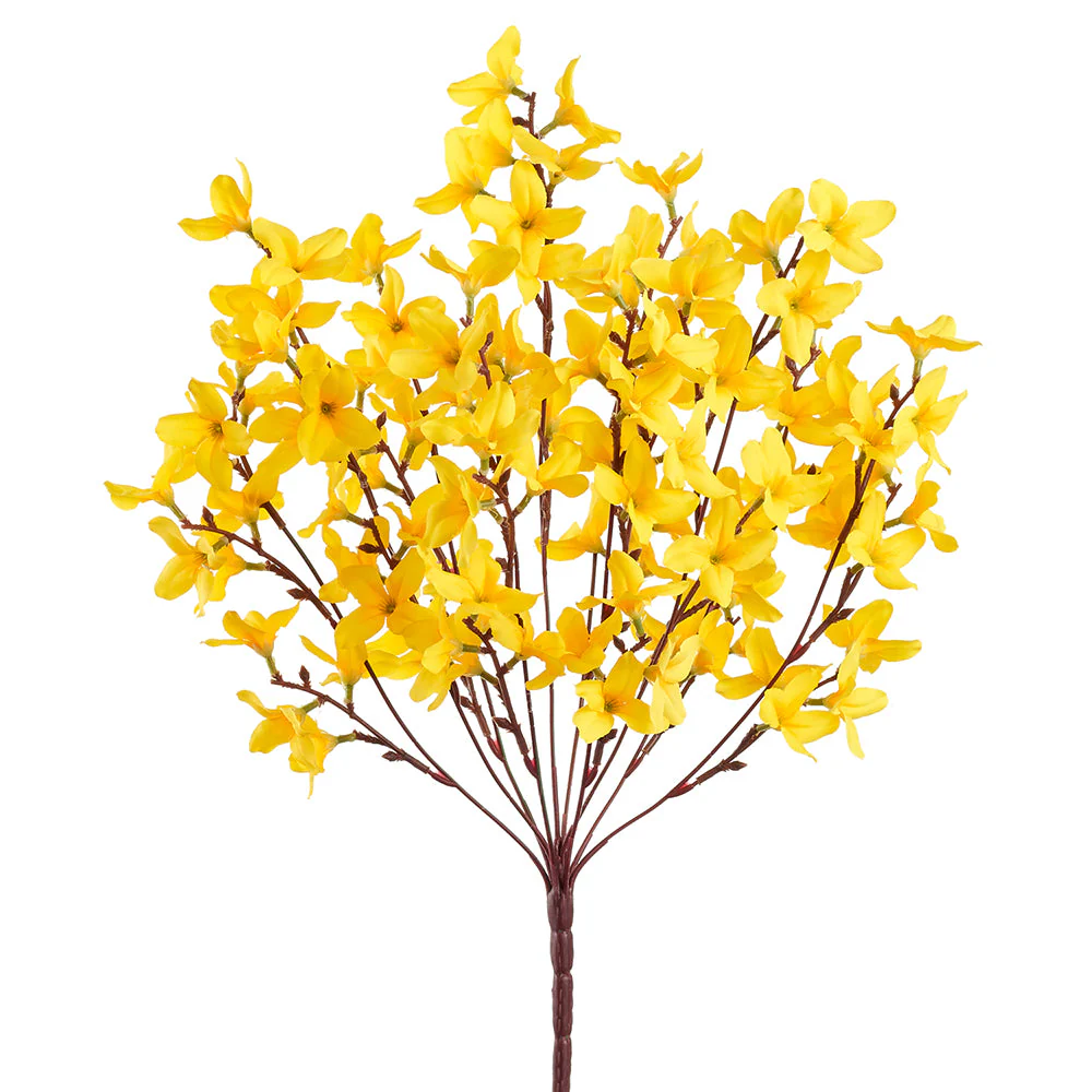 20.5" Artificial Winter Jasmine Flower Bush -Yellow (Pack of 12)