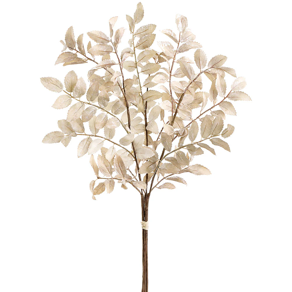 20.5" Mini Leaf Artificial Stem Bundle -Cream (Pack of 12)