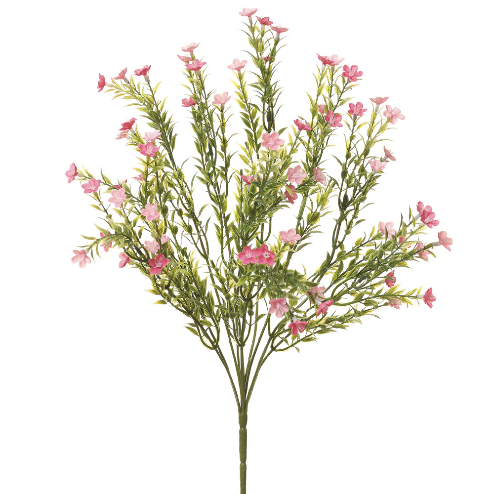 20" Artificial Waxflower Bush -Pink (Pack of 12)