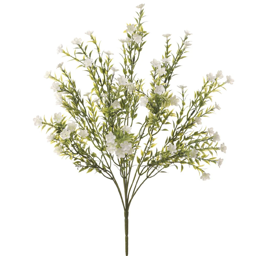 20" Artificial Waxflower Bush -White (Pack of 12)