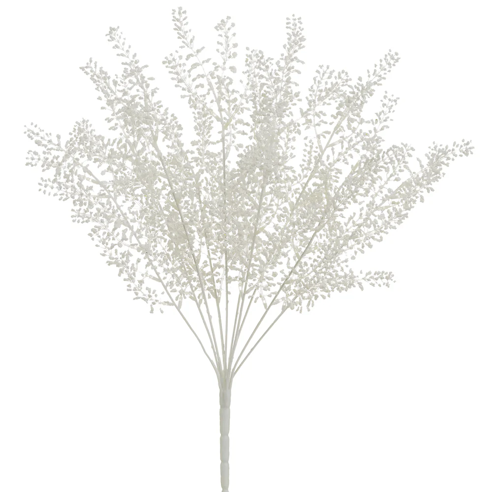 20" Glittered Artificial Sedum Plant -White (Pack of 12)