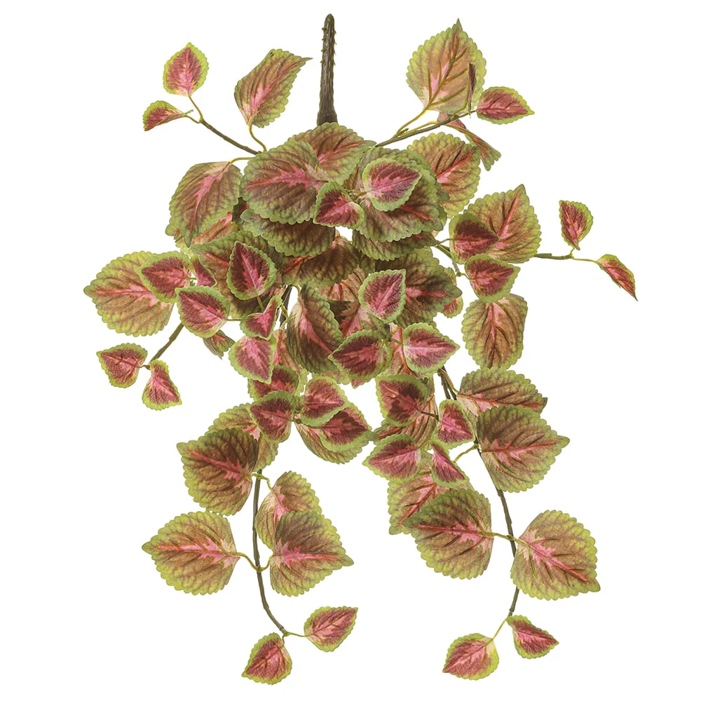 20" Hanging Perilla Leaf Silk Plant -Purple/Green (Pack of 12)