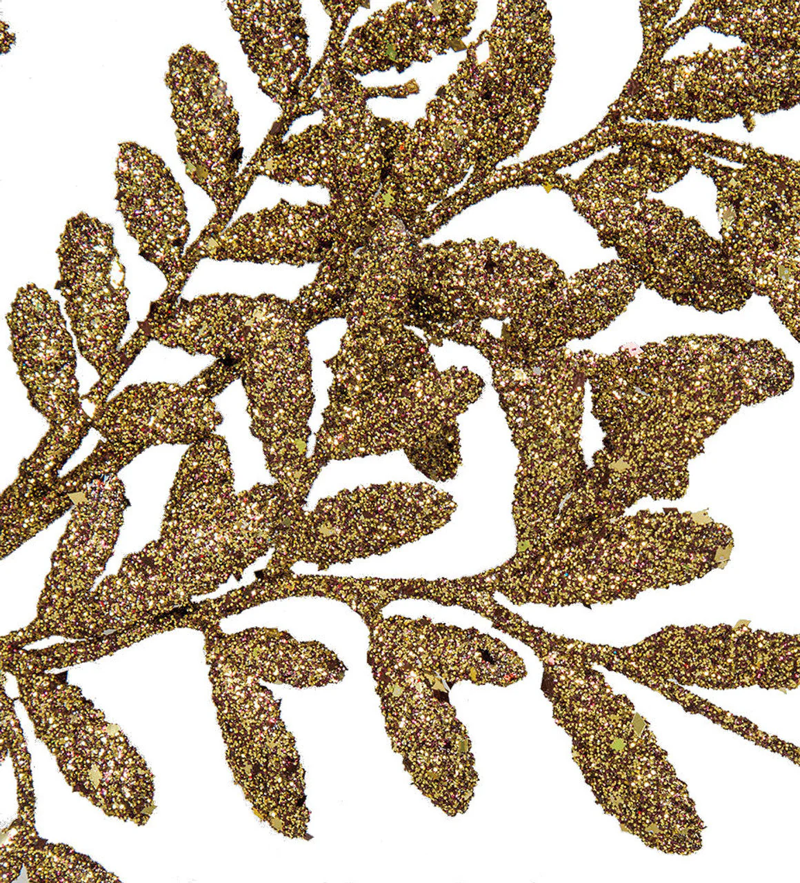 20" Heavy Glittered Artificial Mimosa Leaf Stem -Gold (Pack of 24) - Image 2