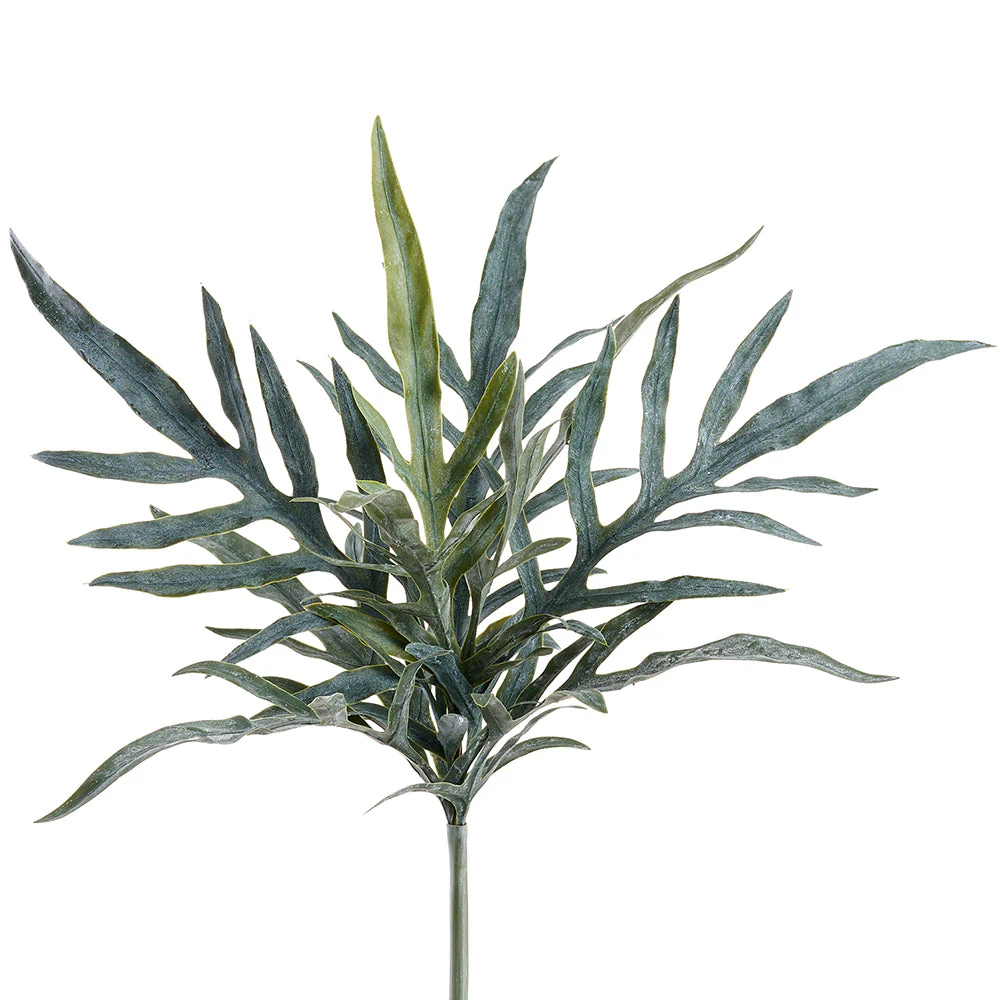 20" PE Soft-Touch Java Fern Leaf Artificial Stem -Green/Gray (Pack of 12)