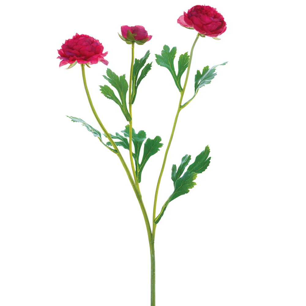 20" Ranunculus Silk Flower Stem -Red (Pack of 12)