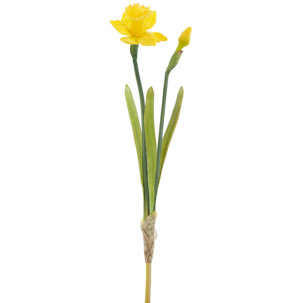 20" Real Touch Narcissus Daffodil Silk Flower Stem -Yellow (Pack of 12)