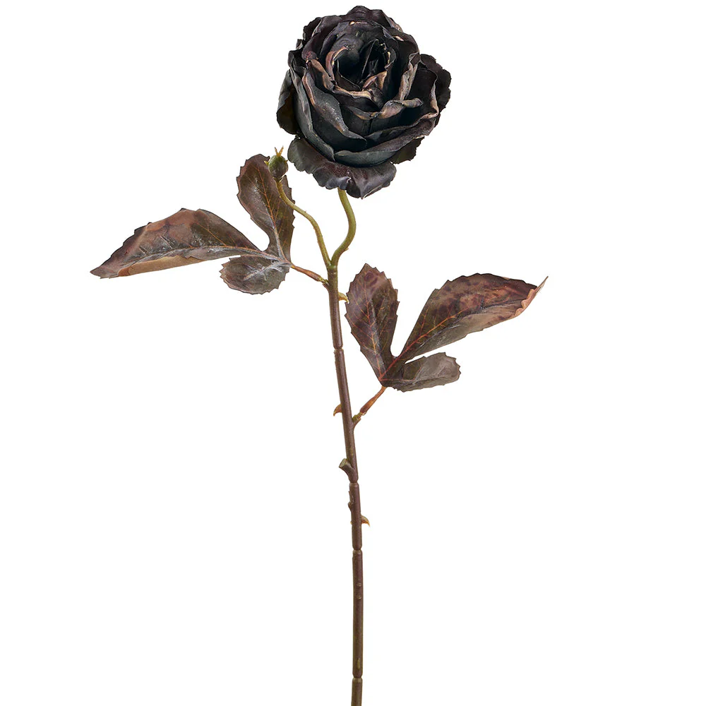 20" Rose Silk Flower Stem -Brown/Green (Pack of 24)