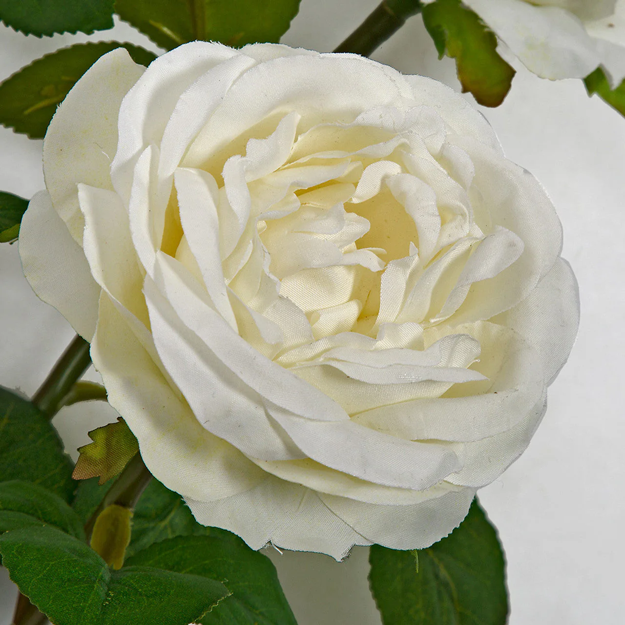 20" Rose Silk Flower Stem -White (Pack of 12) - Image 3