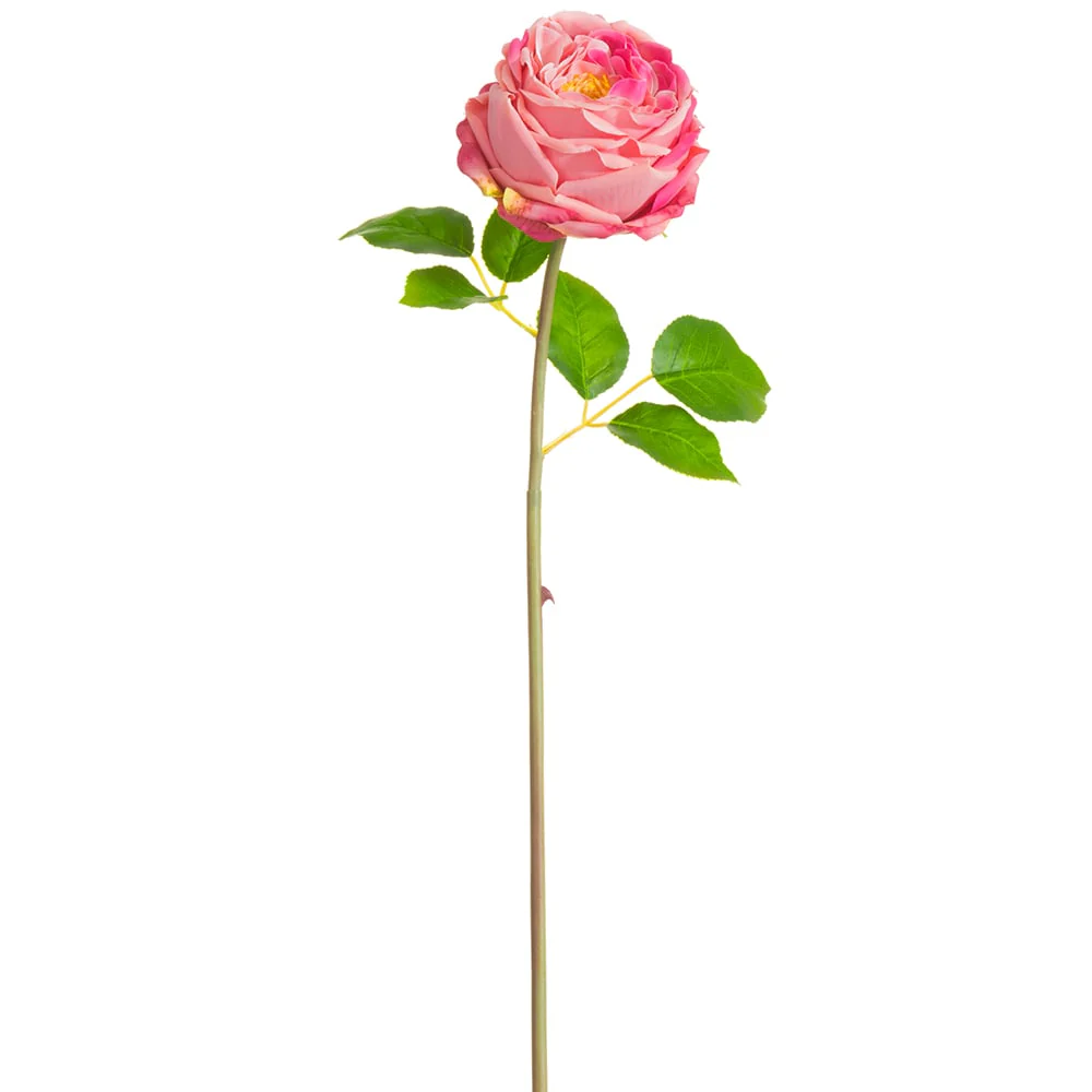 20" Silk Cabbage Rose Bud Flower Stem -2 Tone Rose (Pack of 12)