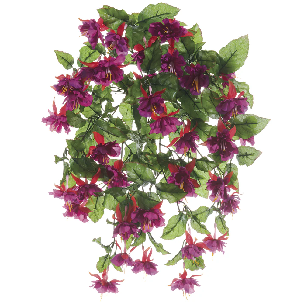20" Silk Fuchsia Hanging Flower Bush -Violet/Red (Pack of 6)