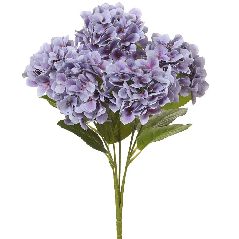 20" Silk Hydrangea Flower Bush -Blue (Pack of 12)