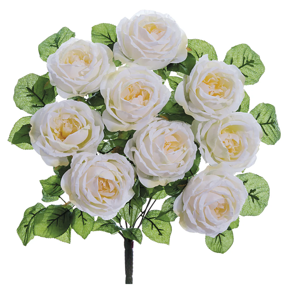 20" Silk Rose Flower Bush -Cream (Pack of 6)