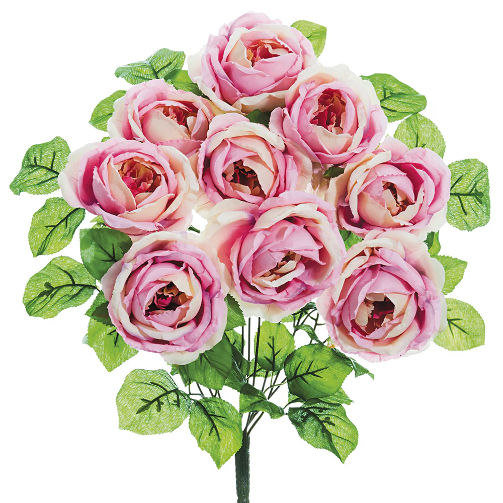 20" Silk Rose Flower Bush -Mauve/Pink (Pack of 6)