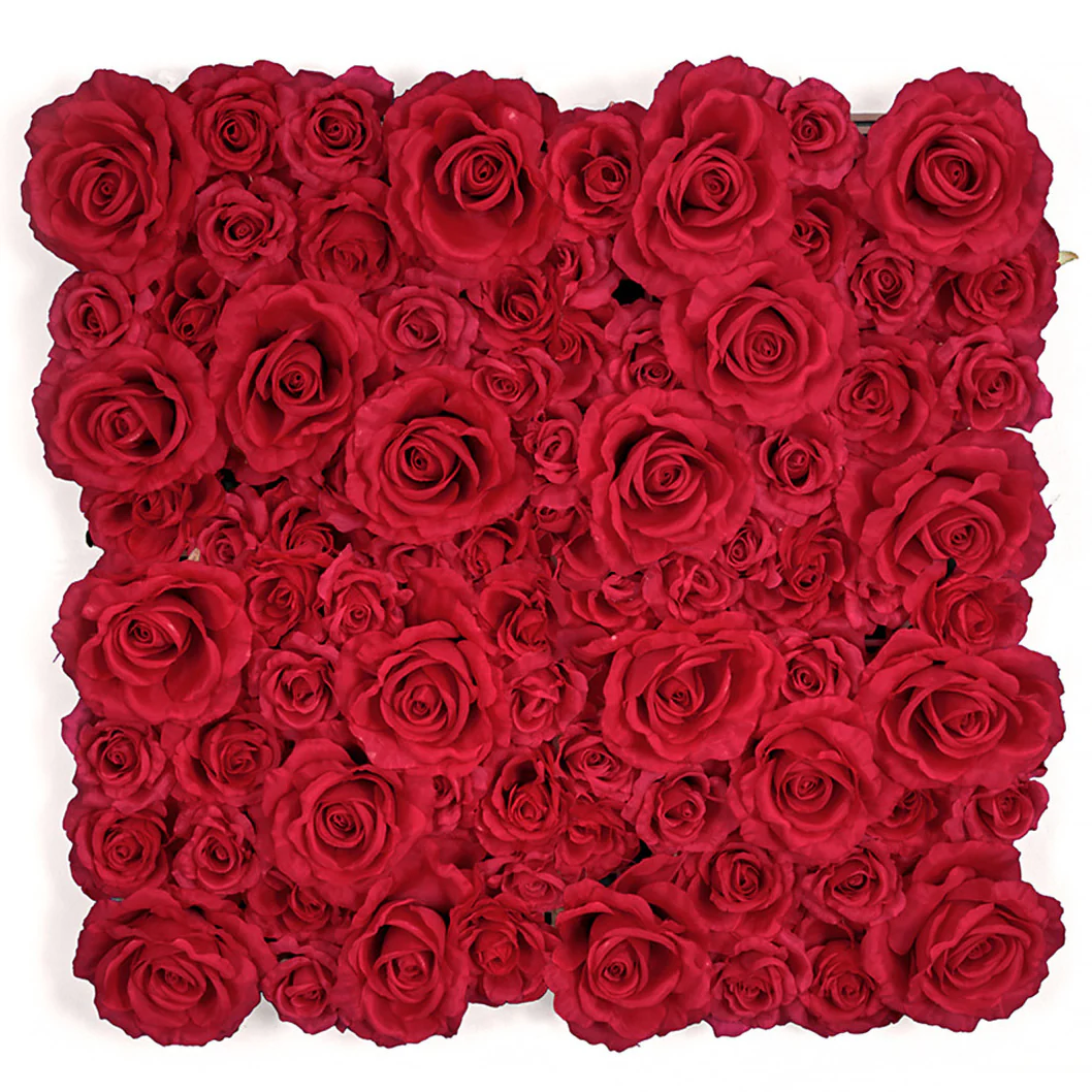 20"x20" Silk Flowering Rose Mat -Red
