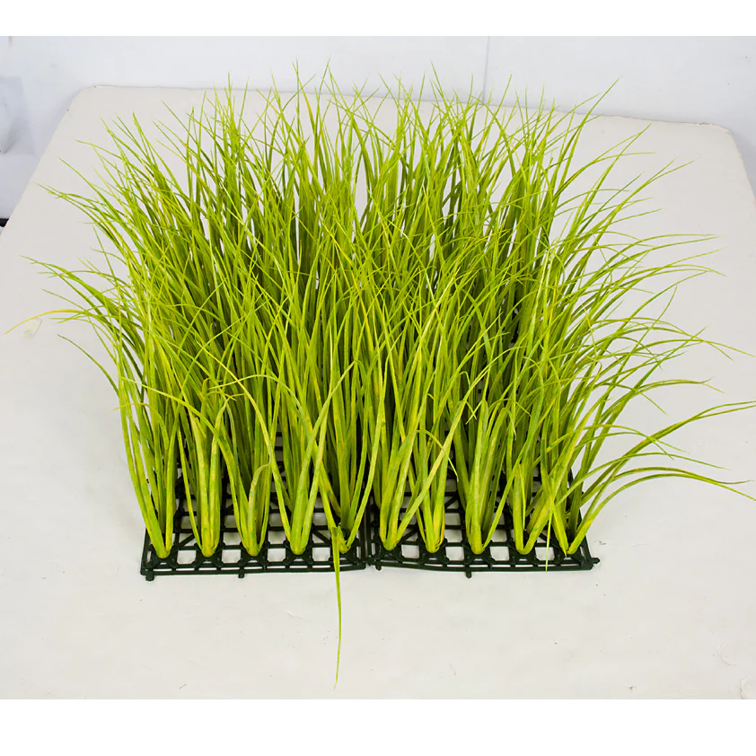 20"x20"x14" Outdoor UV-Proof Artificial Meadow Grass Mat -Green/Yellow (Pack of 2)