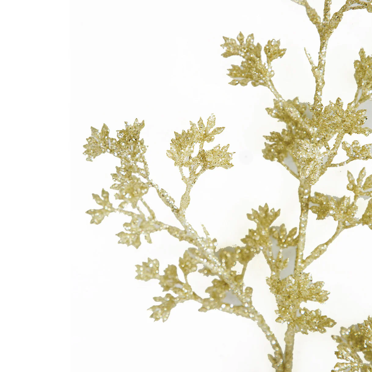 21.5" Glittered Artificial Eucalyptus Leaf Stem -Platinum/Gold (Pack of 24) - Image 2