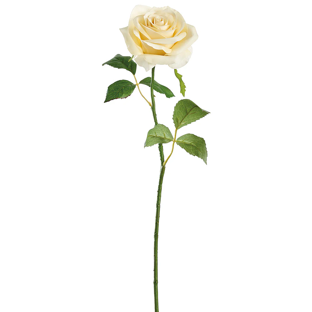 21.5" Real Touch Rose Silk Flower Stem -Yellow (Pack of 12)