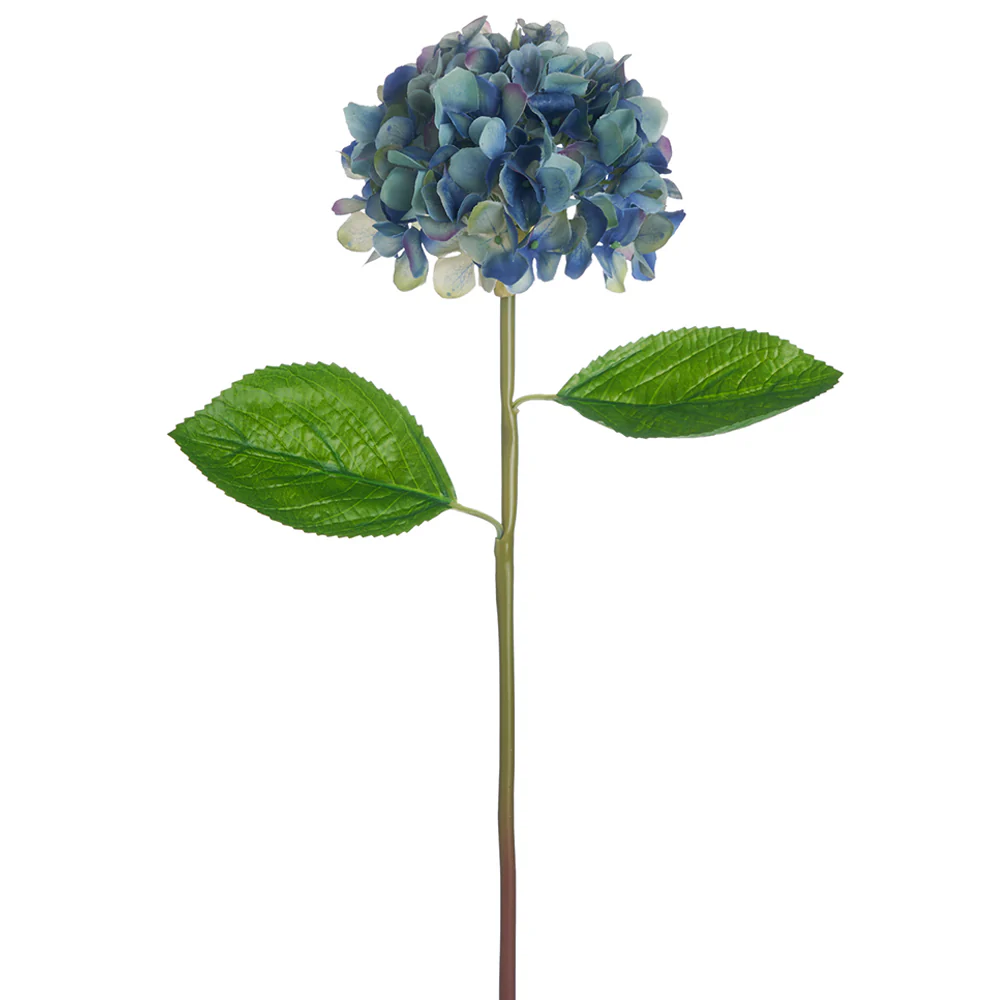 21.5" Real Touch Silk Hydrangea Flower Stem -2 Tone Blue (Pack of 12)