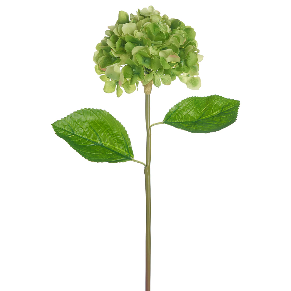 21.5" Real Touch Silk Hydrangea Flower Stem -Green (Pack of 12)