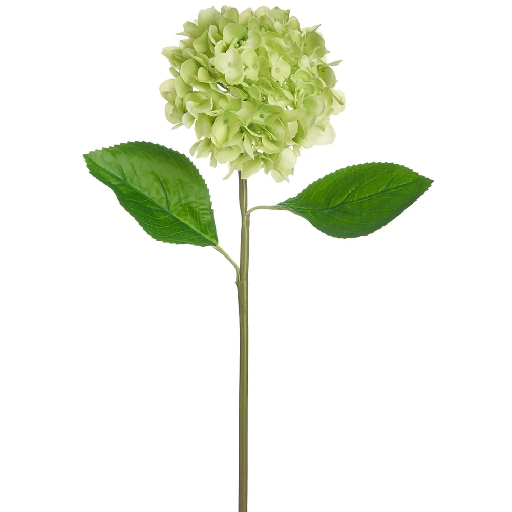 21.5" Real Touch Silk Hydrangea Flower Stem -Lime (Pack of 12)