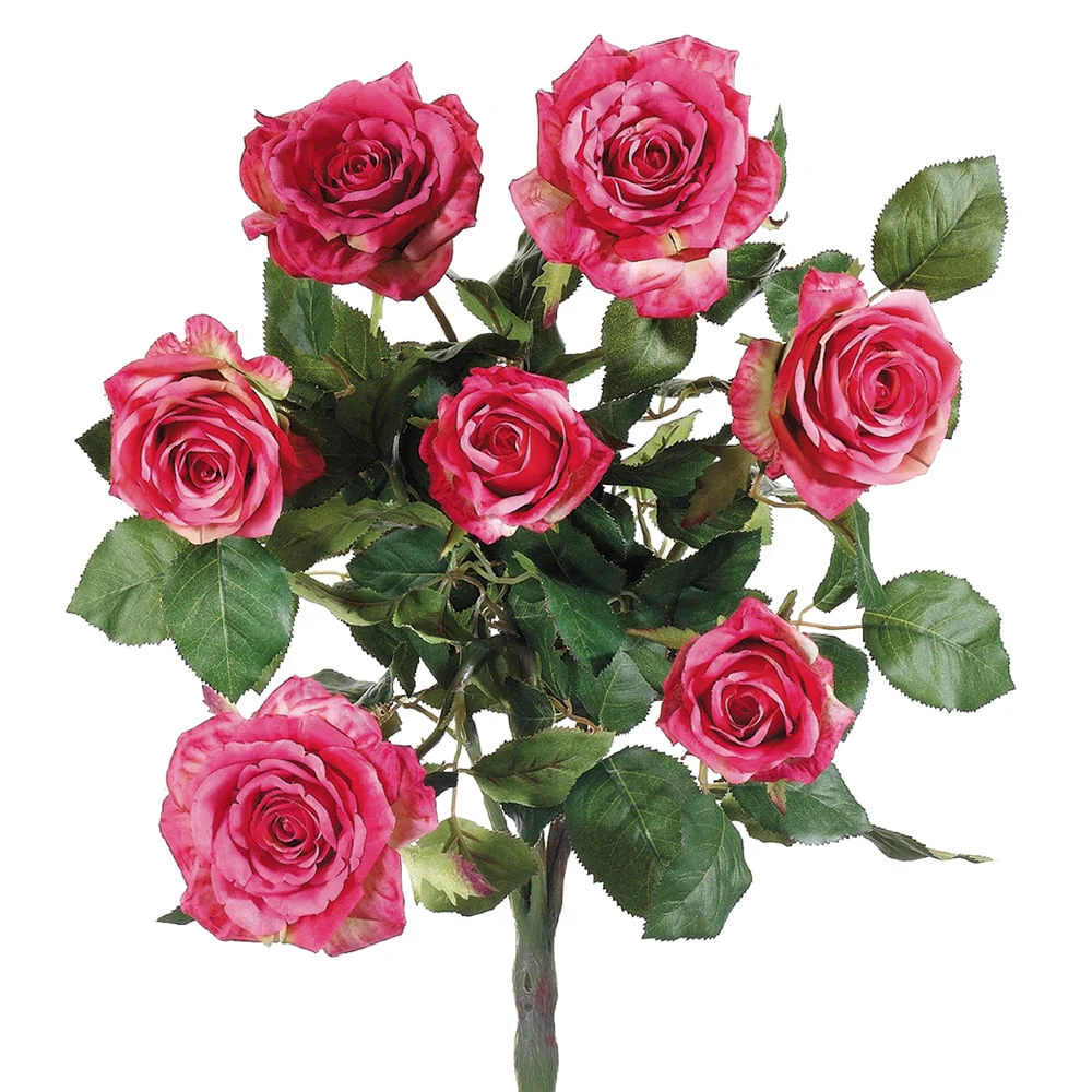 21.5" Silk Confetti Rose Flower Bush -2 Tone Rose (Pack of 6)