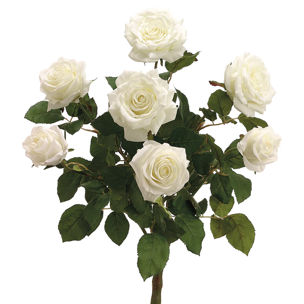 21.5" Silk Confetti Rose Flower Bush -Cream (Pack of 6)