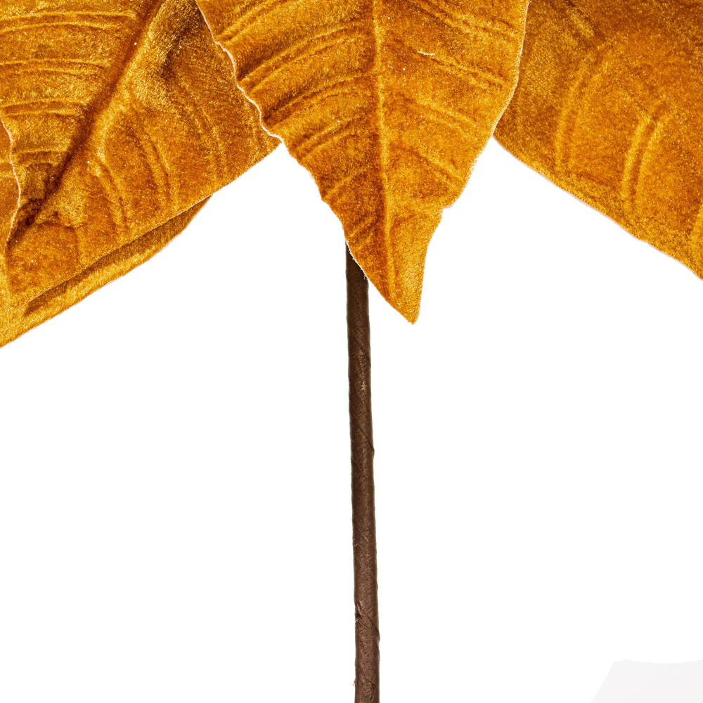 21.5"Hx18"W Artificial Poinsettia Flower Stem -Gold (Pack of 6) - Image 3
