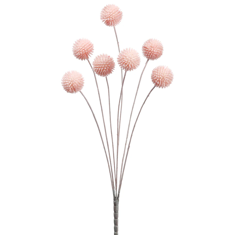 21" Artificial Billy Button Flower Bush -Peach (Pack of 6)