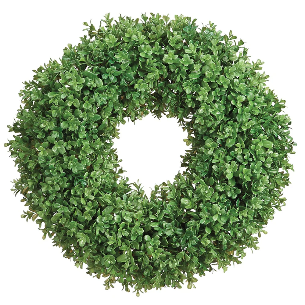 21" Artificial Boxwood Wreath -Green