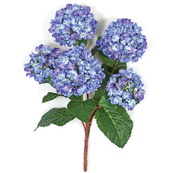 21" Artificial Hydrangea Flower Bush -Purple/Blue (Pack of 6)