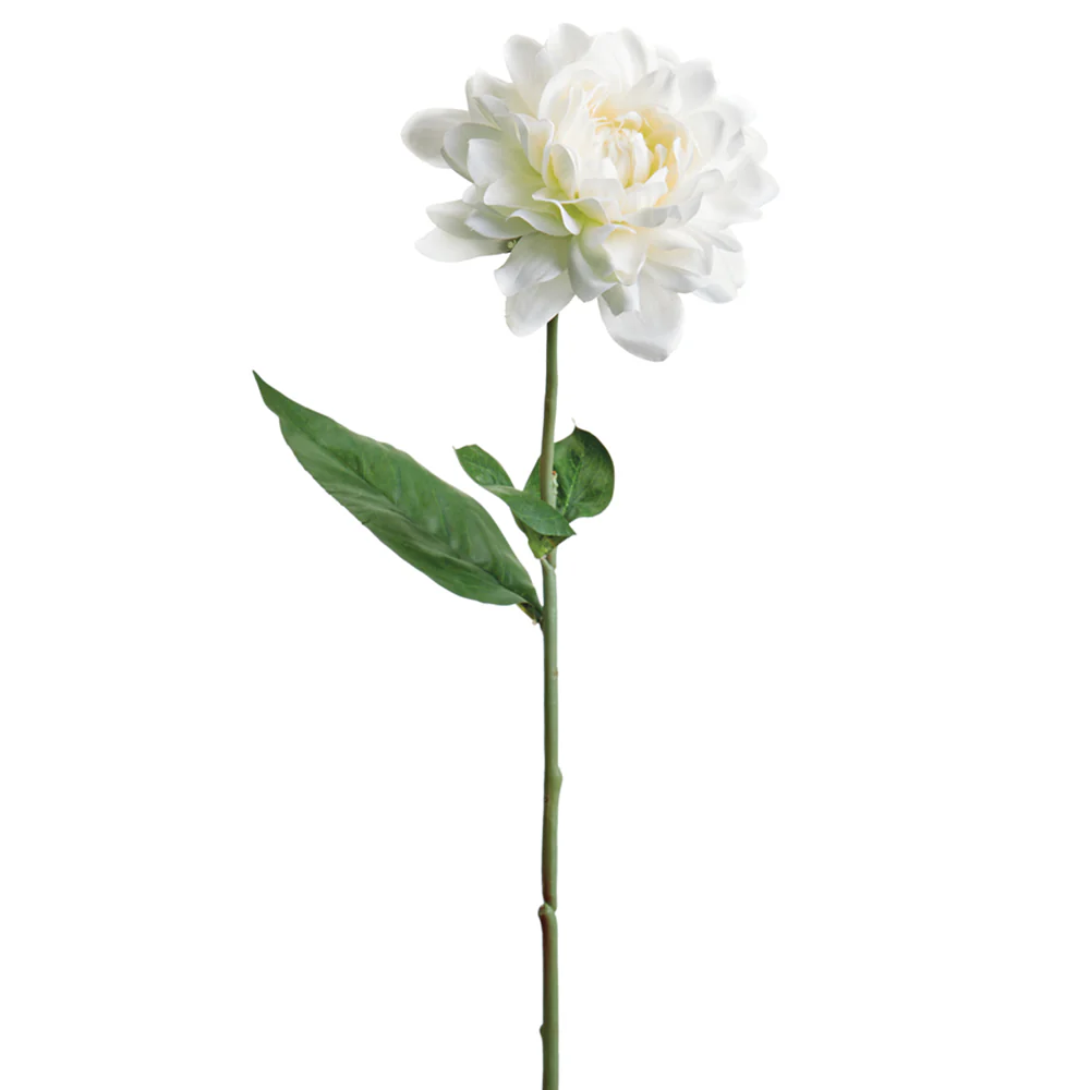 21" Dahlia Silk Flower Stem -Cream (Pack of 12)