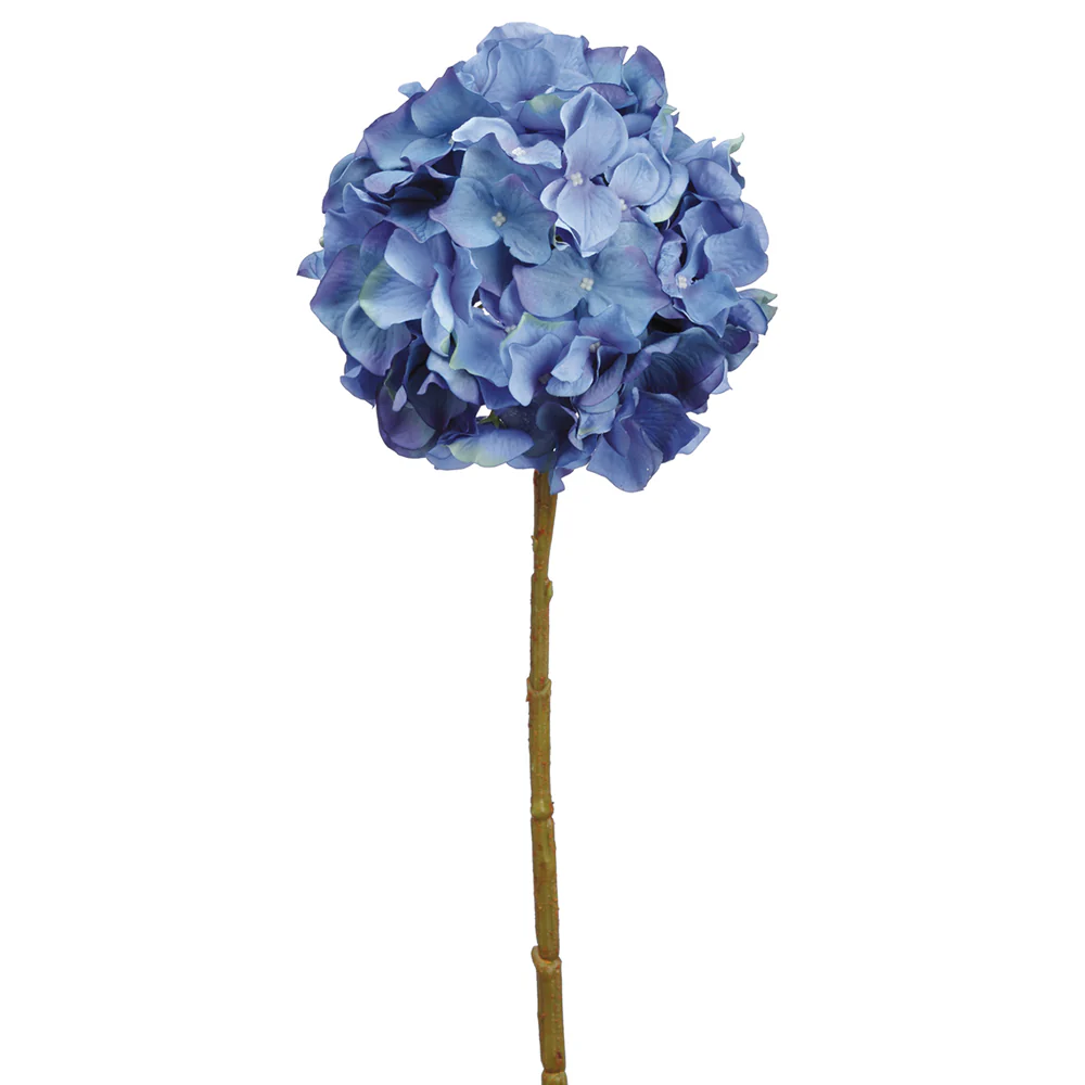 21" Hydrangea Silk Flower Stem -Blue (Pack of 12)