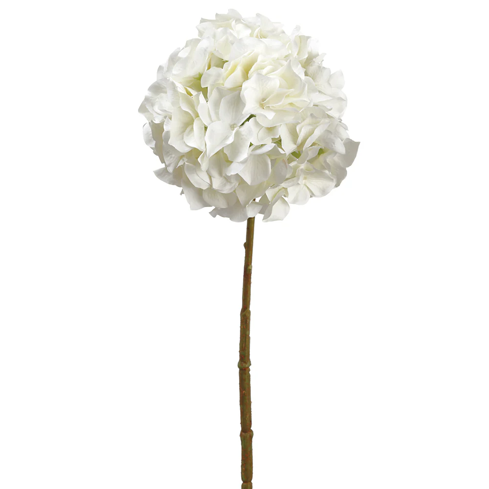 21" Hydrangea Silk Flower Stem -White (Pack of 12)