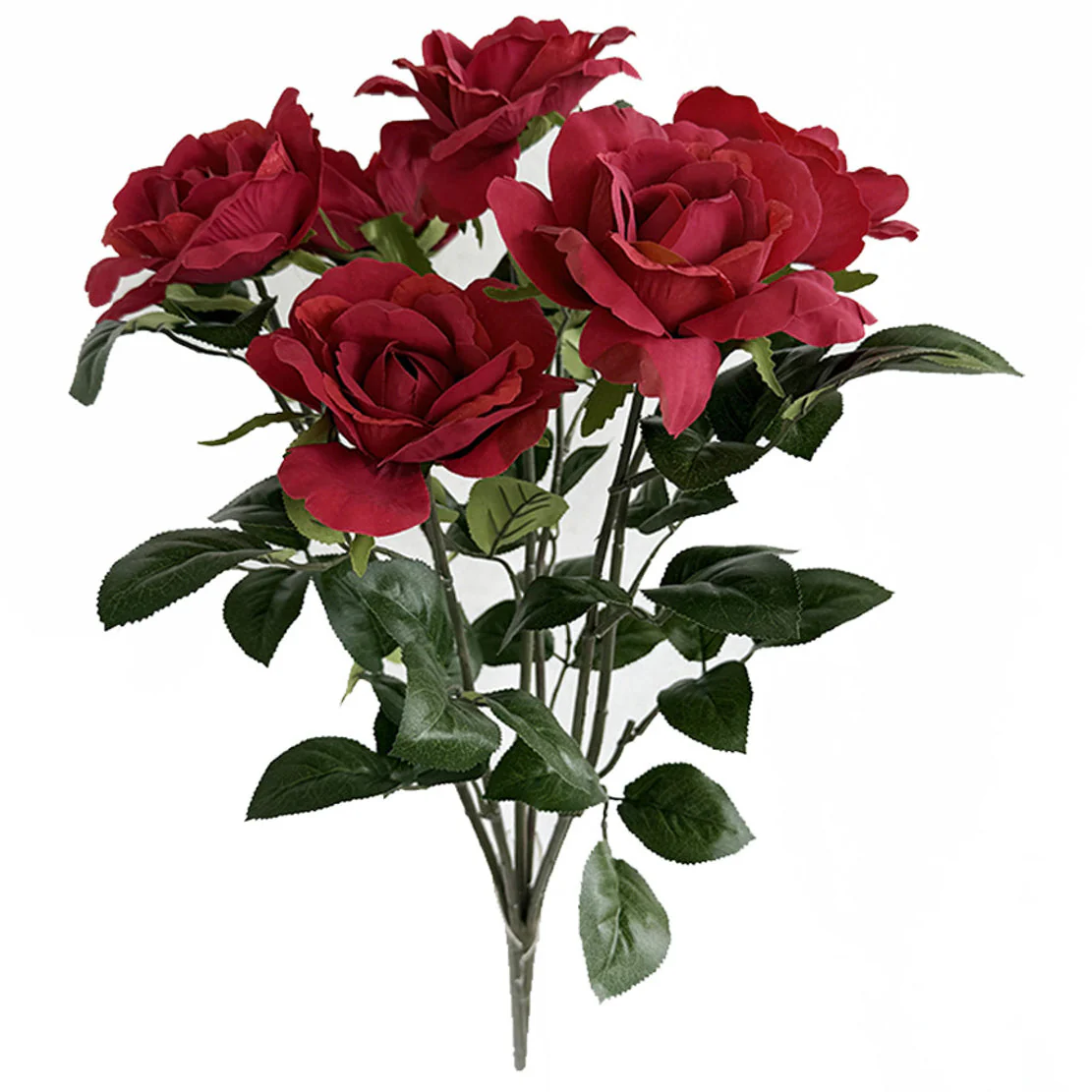 21" IFR Artificial Rose Flower Bush -Red (Pack of 6)