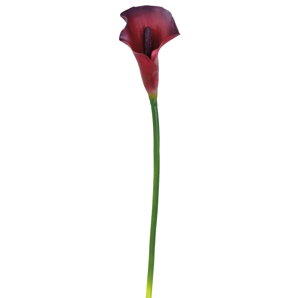 21" IFR PVC Artificial Calla Lily Flower Stem -Burgundy (Pack of 12)
