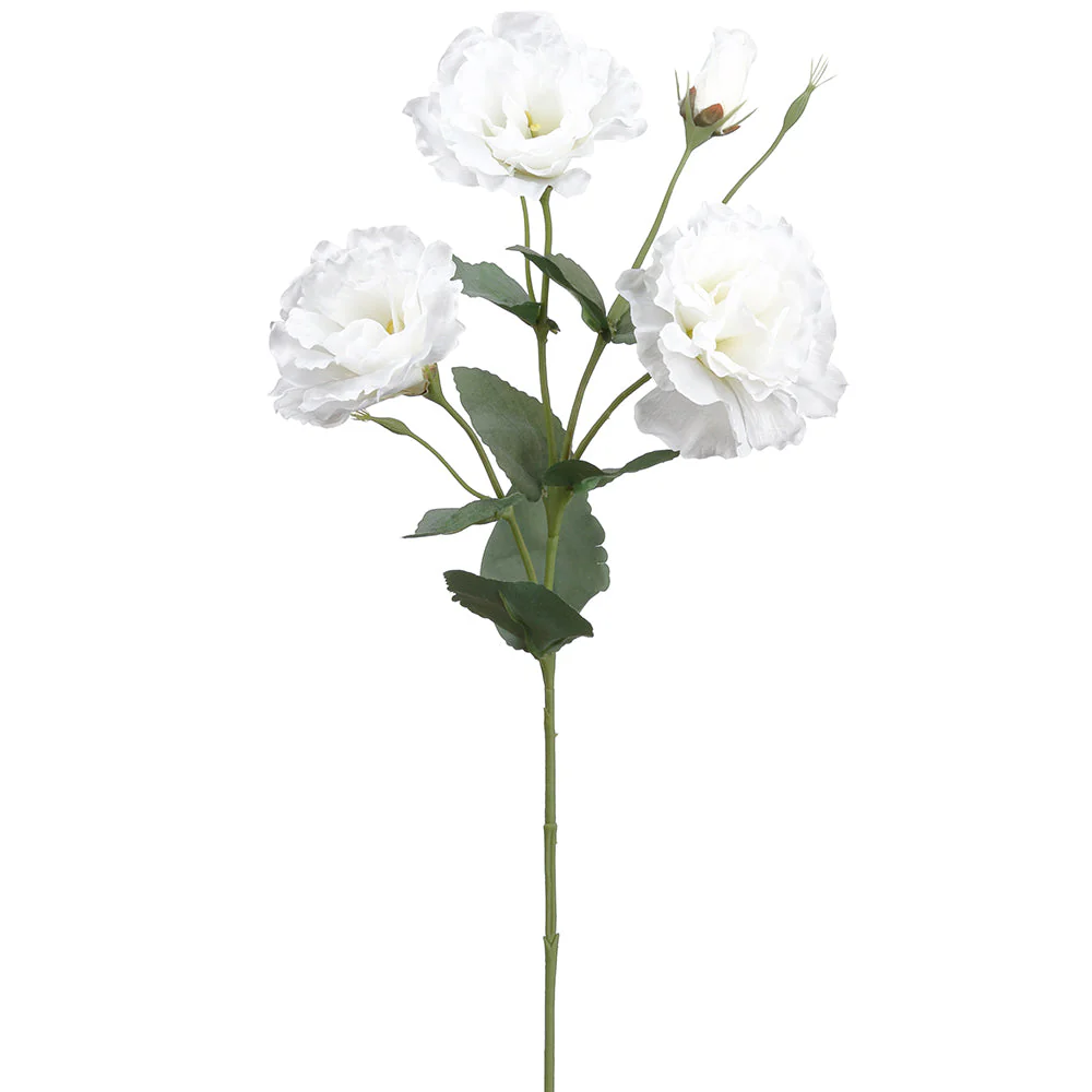 21" Lisianthus Silk Flower Stem -White (Pack of 12)